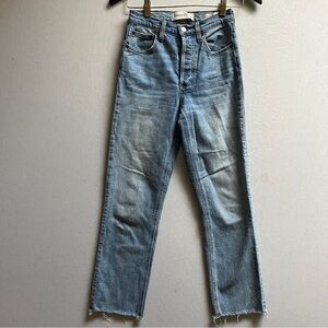 Denim Forum Arlo High Rise Straight Jeans Size 24 Light Wash 28L